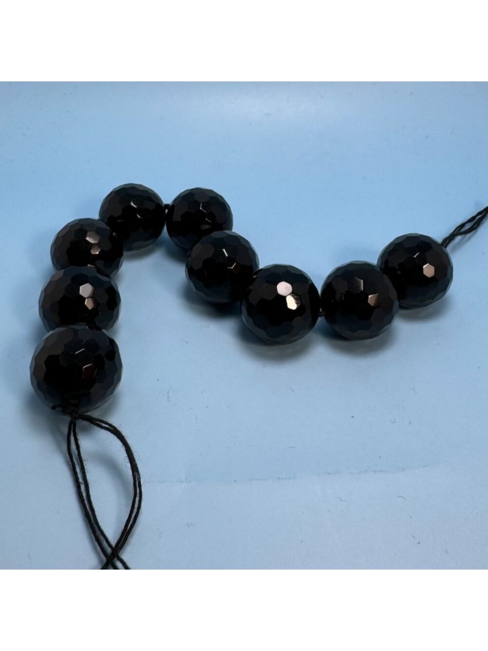 Large Black Crystal Faceted 20mm Width Beads Loose Stones One Size